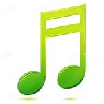 Large Green Musical Note Icon on a White Background